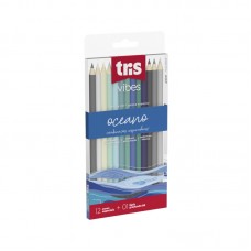 Lapis De Cor Vibes – Tons Oceano – 12 Cores + 1 Lápis 6B 