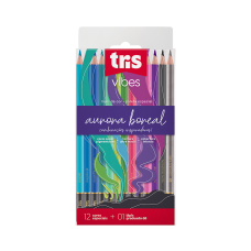 Lapis De Cor Vibes –Tons Aurora Boreal – 12 Cores + 1 Lápis 6b