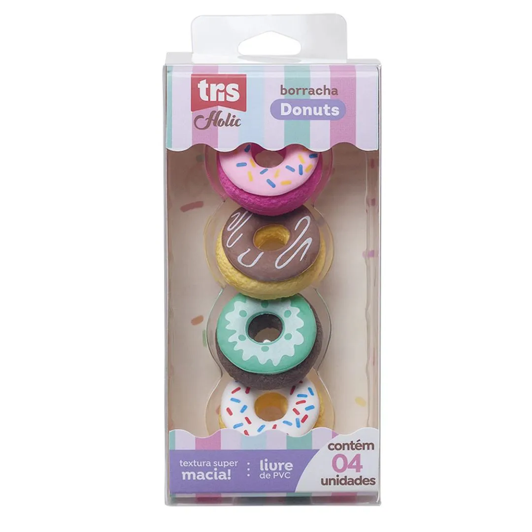 BORRACHA DIVERTIDA DONUTS C/4